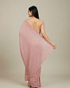 Mohey Women Elegant Peach Chinon Saree