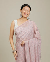 Mohey Women Enchanting Pink Chinon Saree