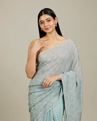 Mohey Women Blue Elegance Chinon Saree