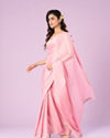Mohey Women Pink Chinon Elegance Saree