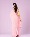 Mohey Women Pink Chinon Elegance Saree