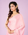 Mohey Women Pink Chinon Elegance Saree