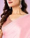 Mohey Women Pink Chinon Elegance Saree