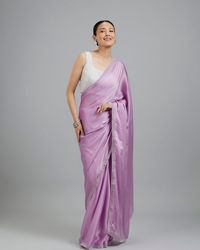 Mohey Women Chinon Purple Elegance Saree