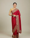 Mohey Women Classic Red Love Regalia Saree image number 0