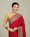Mohey Women Classic Red Love Regalia Saree