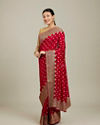 Mohey Women Classic Red Love Regalia Saree image number 2