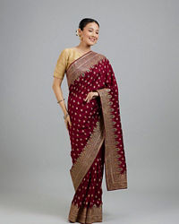 Mohey Women Wine Glory Elegance Saree