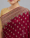 Mohey Women Wine Glory Elegance Saree