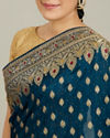 Mohey Women Ethereal Blue Elegant Saree image number 3