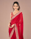Mohey Women Red Radiance Satin Saree