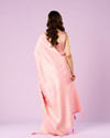 Mohey Women Ethereal Pink Banarasi Saree