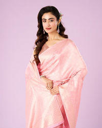 Mohey Women Ethereal Pink Banarasi Saree