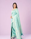 Mohey Women Elegant Light Blue Silken Saree