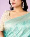 Mohey Women Elegant Light Blue Silken Saree
