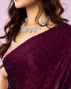 Mohey Women Elegant Wine Satin Saree