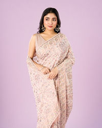Mohey Women Pink Georgette Charmer Saree