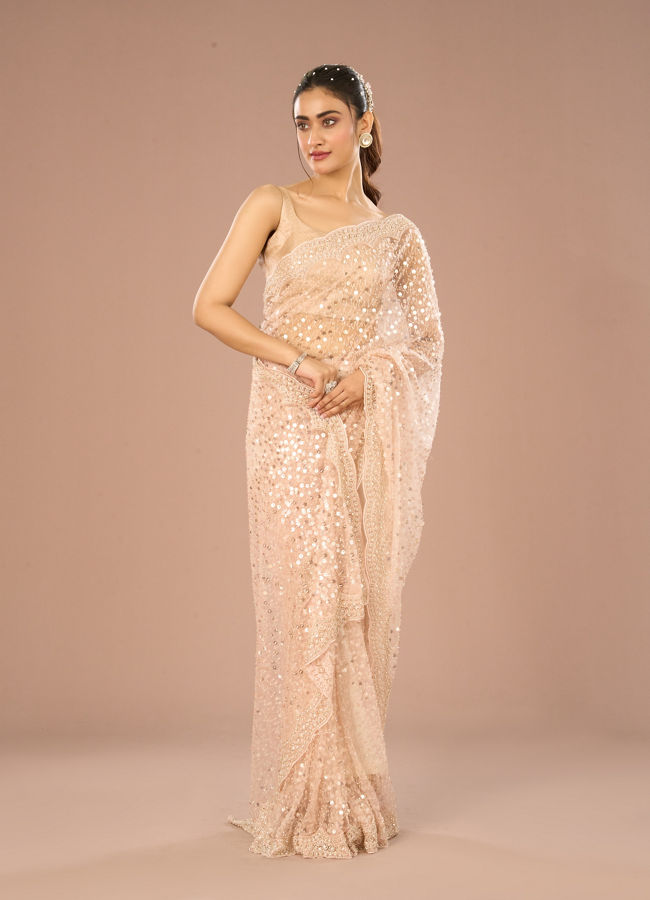 Mohey Women Stellar Peach Saree