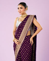 Mohey Women Radiant Purple Georgette Saree