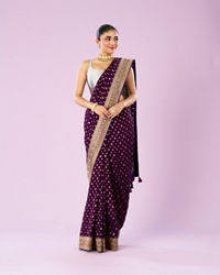 Mohey Women Radiant Purple Georgette Saree