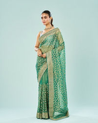 Mohey Women Emerald Enchantress Organza Saree