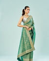 Mohey Women Emerald Enchantress Organza Saree