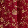 Rani Pink Floral Vine Embroidered Saree with Rhinestone Work