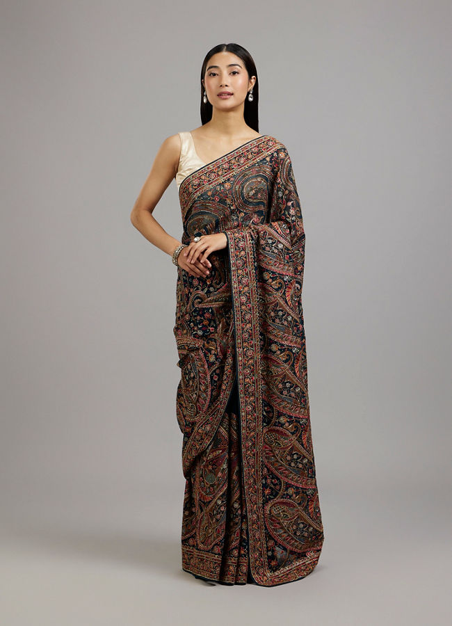 Mohey Women Blue Elegance Delight Saree