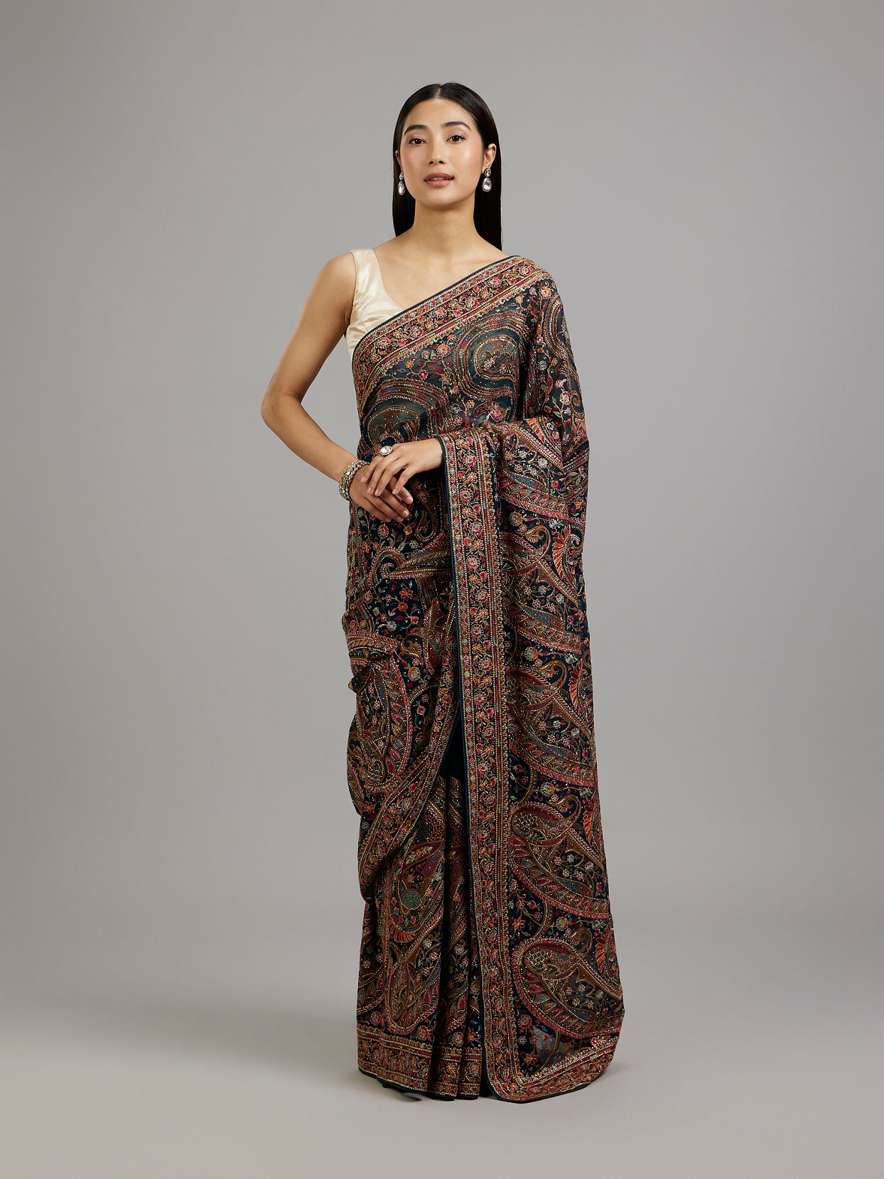 Mohey Women Blue Elegance Delight Saree