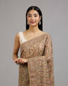 Mohey Women Enchanting Beige Georgette Saree
