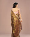 Mohey Women Classy Organza Magic Brown Saree