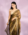 Mohey Women Majestic Mehandi Green Organza Radiance Saree
