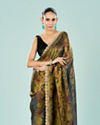Mohey Women Ethereal Blue Organza Saree