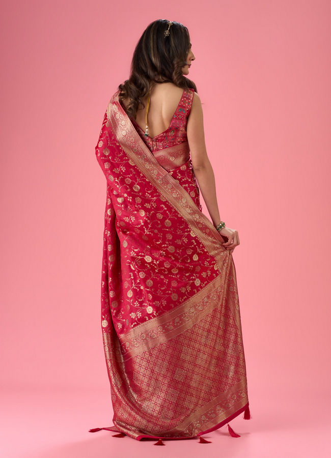 Mohey Women Radiant Pink Elegance Saree