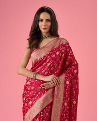 Mohey Women Radiant Pink Elegance Saree