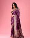 Mohey Women Radiant Purple Elegance Banarasi Saree