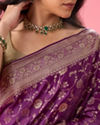Mohey Women Radiant Purple Elegance Banarasi Saree