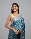 Mohey Women Dusty Cerulean Saree