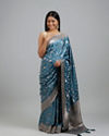 Mohey Women Dusty Cerulean Saree
