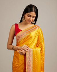 Mohey Women Mustard Yellow Elegance Saree