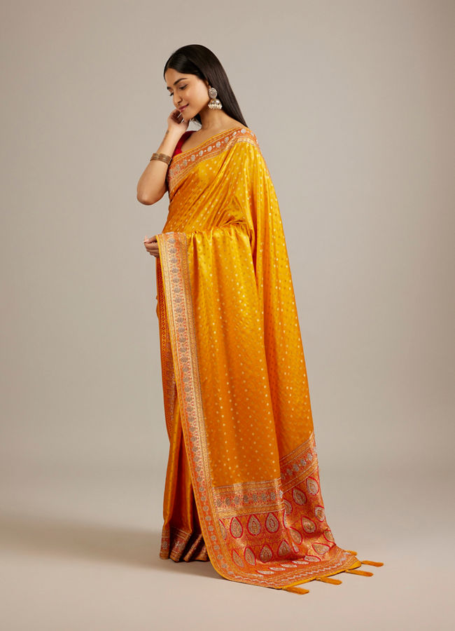 Mohey Women Mustard Yellow Elegance Saree