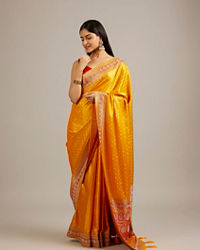 Mohey Women Mustard Yellow Elegance Saree