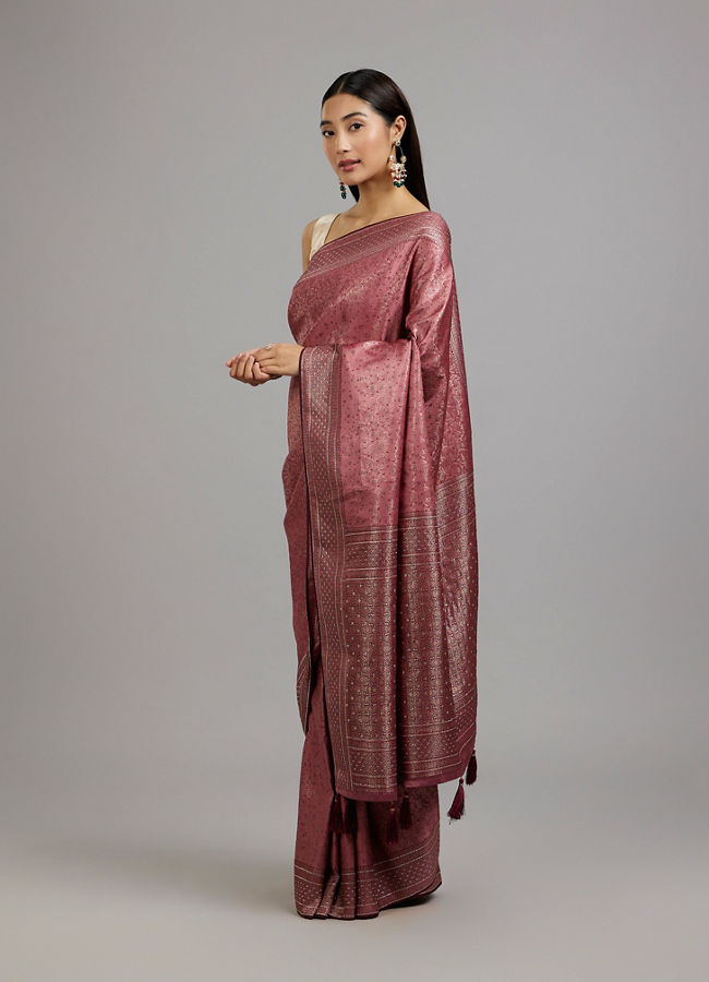 Mohey Women Dusty Pink Elegance Saree