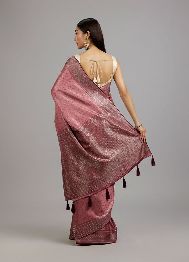 Mohey Women Dusty Pink Elegance Saree