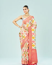 Mohey Women Radiant Cream Satin Saree
