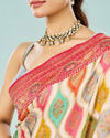 Mohey Women Radiant Cream Satin Saree