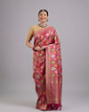 Enchanting Pink Satin Saree
