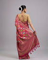 Mohey Women Enchanting Pink Satin Saree