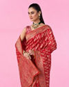 Mohey Women Fiery Red Elegance Banarasi Saree