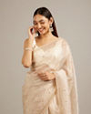 Mohey Women Elegant Cream Classic Saree